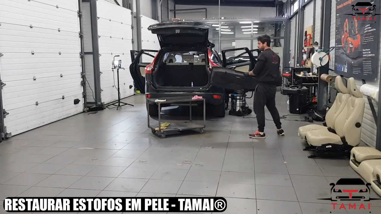 Restaurar estofos em pele